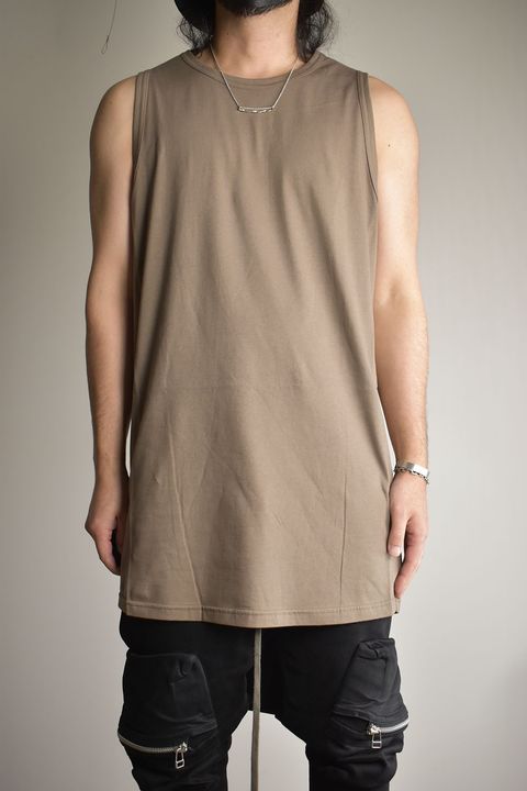 Long Tank Top"G.Brown"/ロングタンクトップ"グレーブラウン"