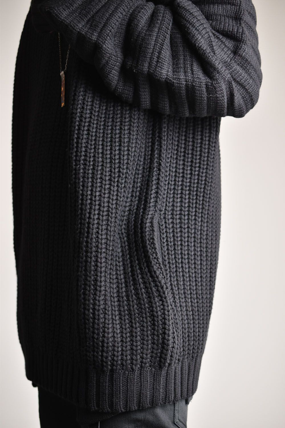 Low Gauge Knit Raglan Pullover"Black"/ローゲージニットラグランプルオーバー"ブラック"