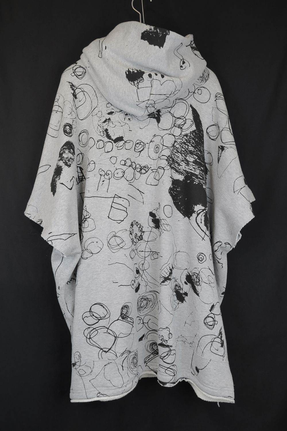 Sweat Oversize Print Zip Up Hoodie"Grey" / スウェットオーバーサイズプリントジップアップパーカ"グレー"