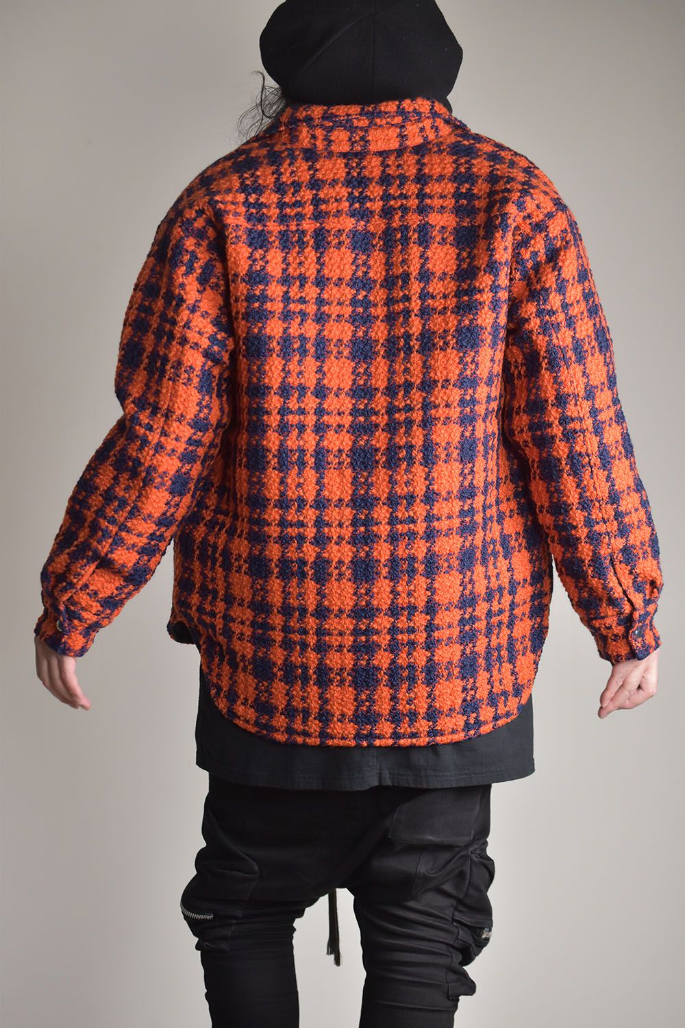 Houndtooth Check Shirt Jacket"Orange×Blue"/ハウンズトゥースチェックシャツジャケット"オレンジ×ブルー"