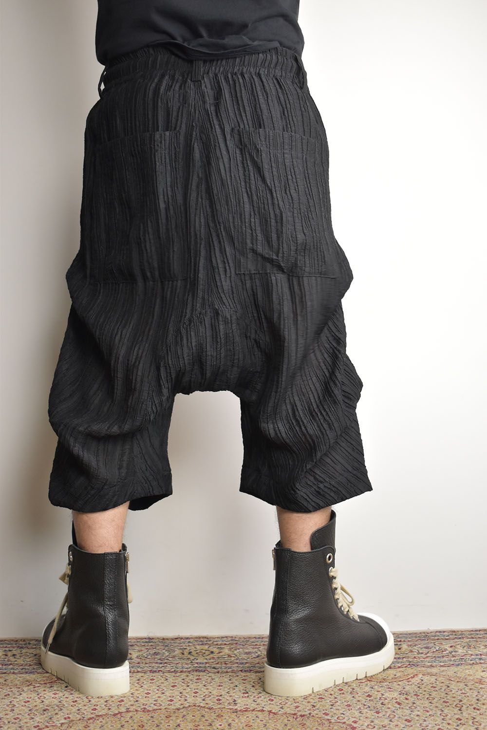 Sheer Yoryu Tuck Shorts"Black" / シアータックショーツ"ブラック"