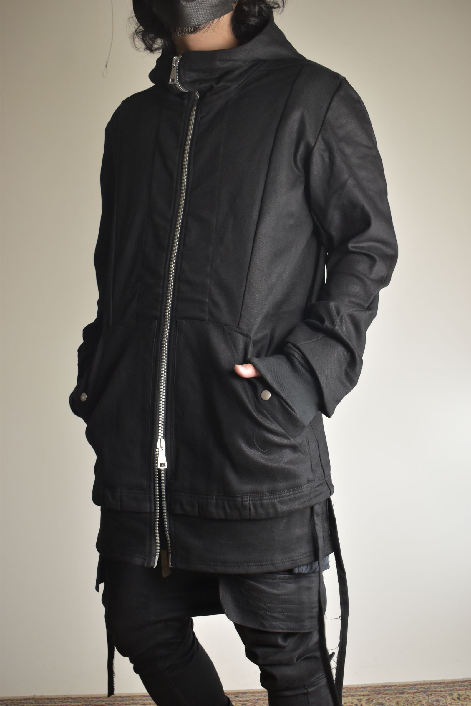 Bonding  Hoodie Denim Blouson"Black" / ボンディングフーデッドデニムブルゾン"ブラック"