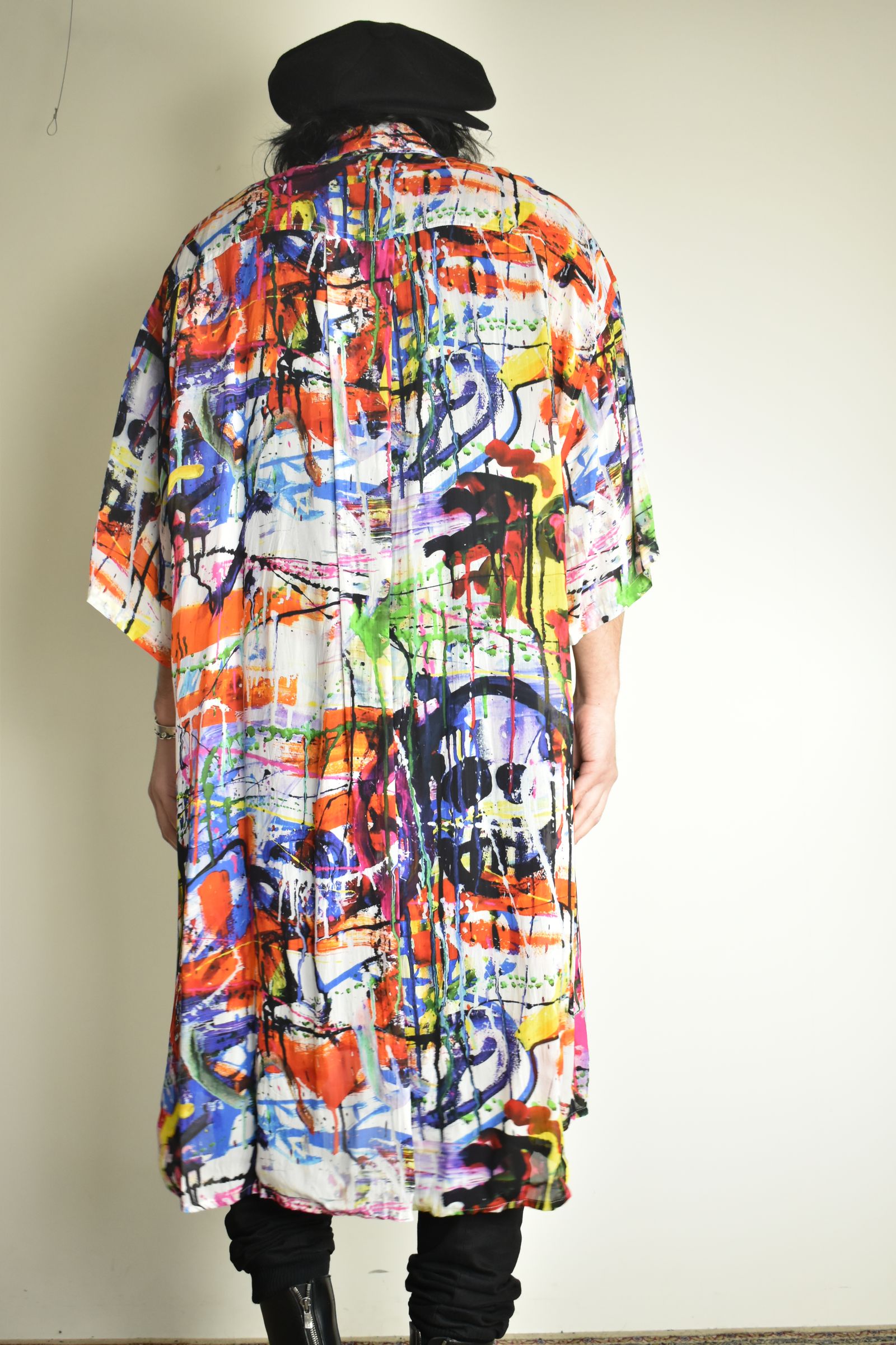 Rayon Chiffon Inkjet Print Short-Sleeved Big Shirt&Dress"Color Print" / レーヨンシフォンインクジェットプリント半袖ビッグシャツ / ワンピース"カラープリント"
