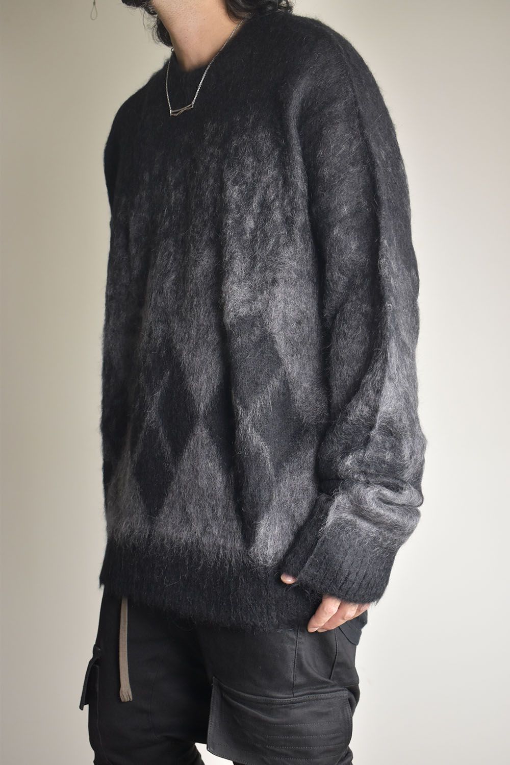 Mohair Alpaca Knit Pullover"Black Grap" / モヘアアルパカニットプルオーバー"ブラックグレープ"