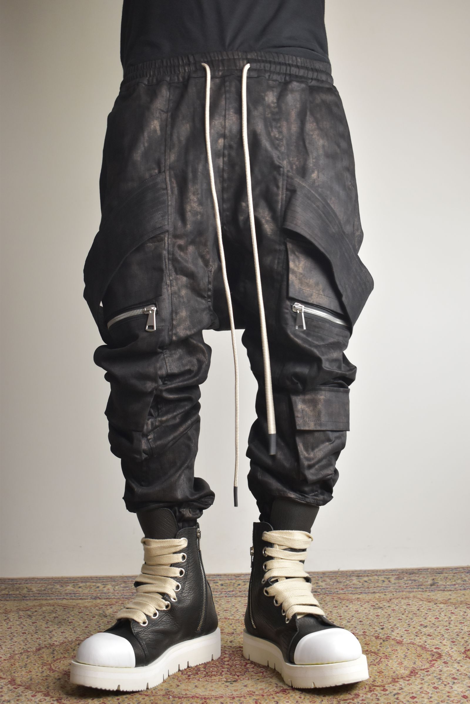 Metal Steam Camouflage Belt Cargo Jogger"Black × Brown" / メタルスチームカモフラージュ ベルトカーゴジョガー"ブラック×ブラウン"