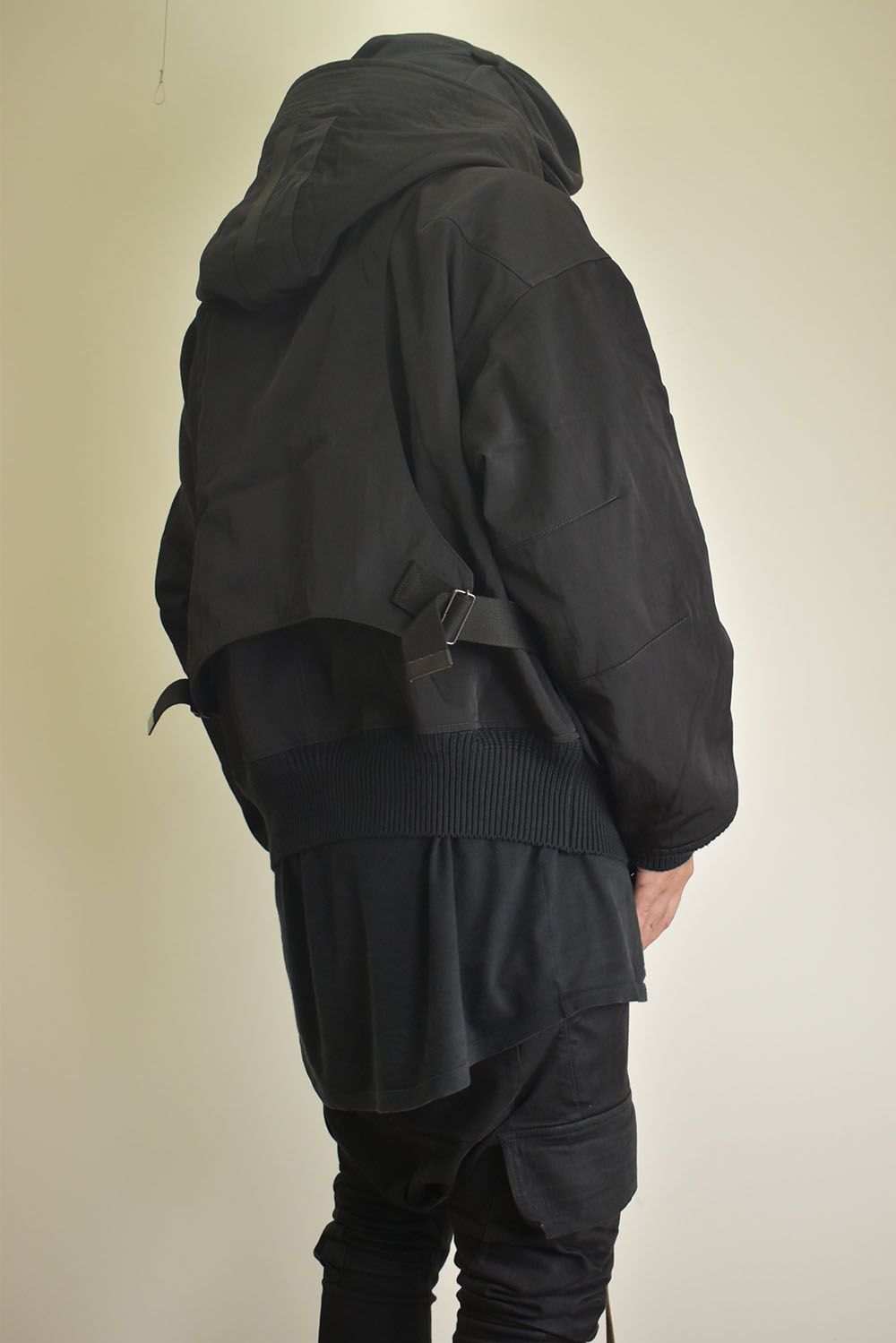Nylon Wool Twill Hooded Jacket"Black" / ナイロンウールツイルフーデッドジャケット"ブラック"