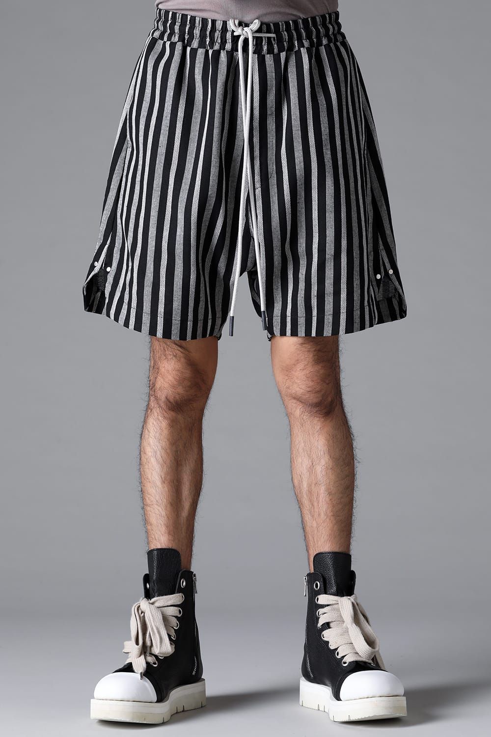 《2026SS先行予約》Vertical Stripes Shorts"Black×L.Grey" / バーティカルストライプショーツ"ブラック×グレー"