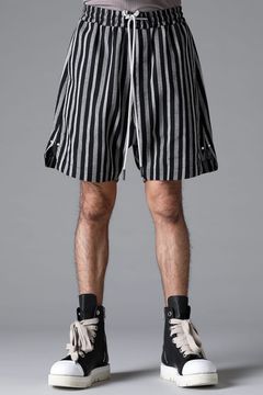 《2026SS先行予約》Vertical Stripes Shorts"Black×L.Grey" / バーティカルストライプショーツ"ブラック×グレー"