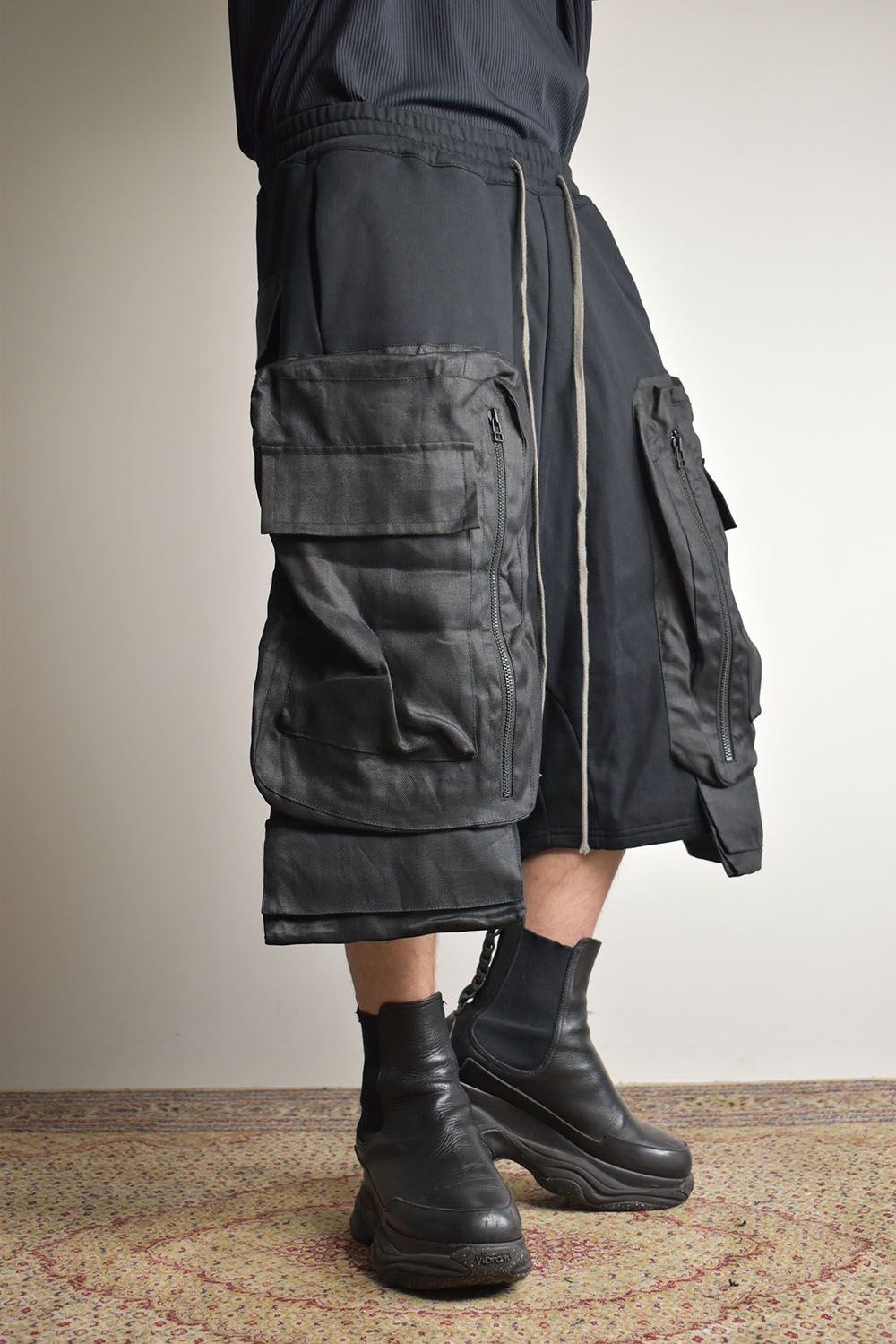 Combi Srouel Sweat Shorts"Black" / コンビサルエルスウェットショーツ"ブラック"