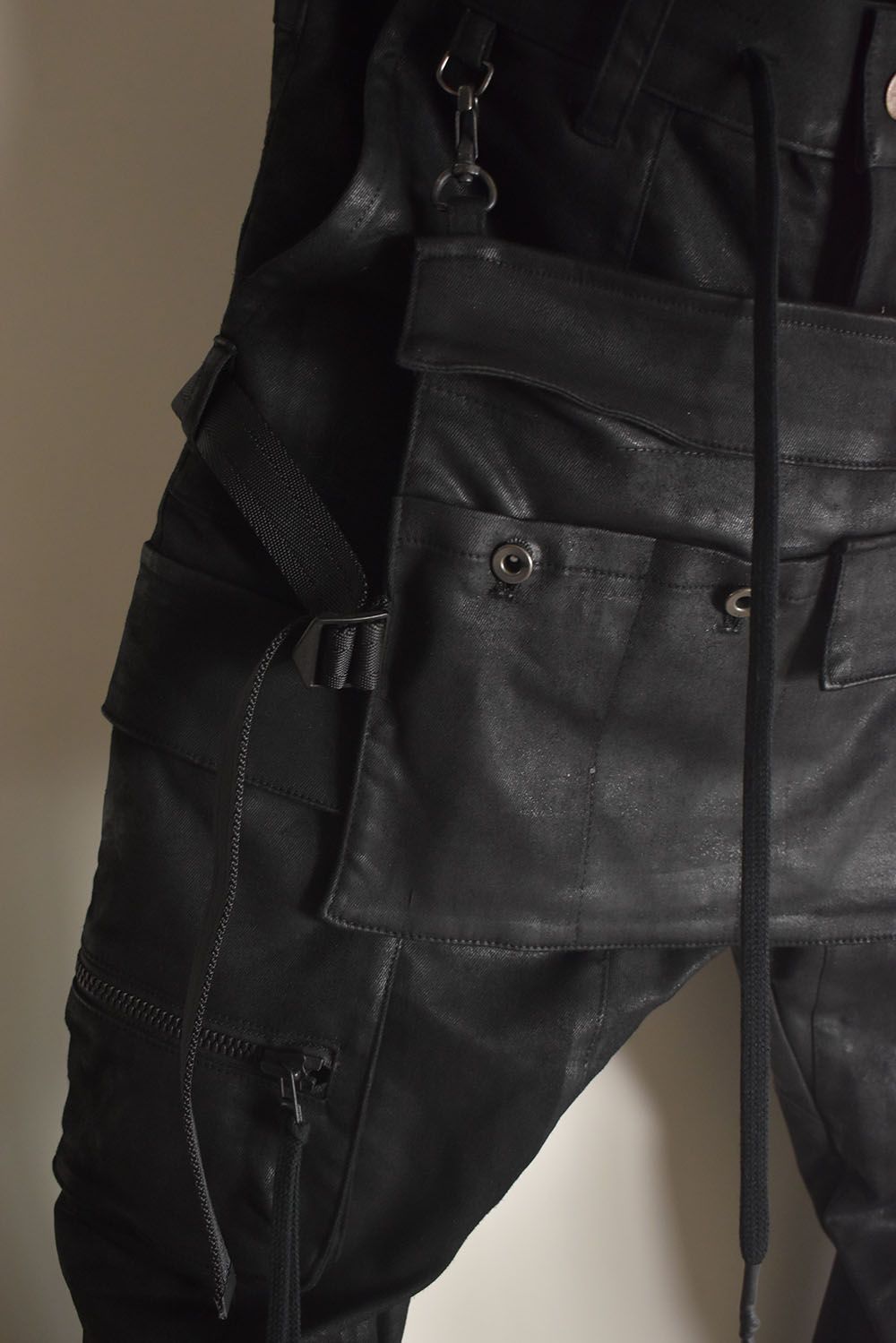 Product Coating Bag Attached Cargo Jogging Pants"Black" / 製品コーティングバッグアタッチドカーゴジョグパンツ"ブラック"