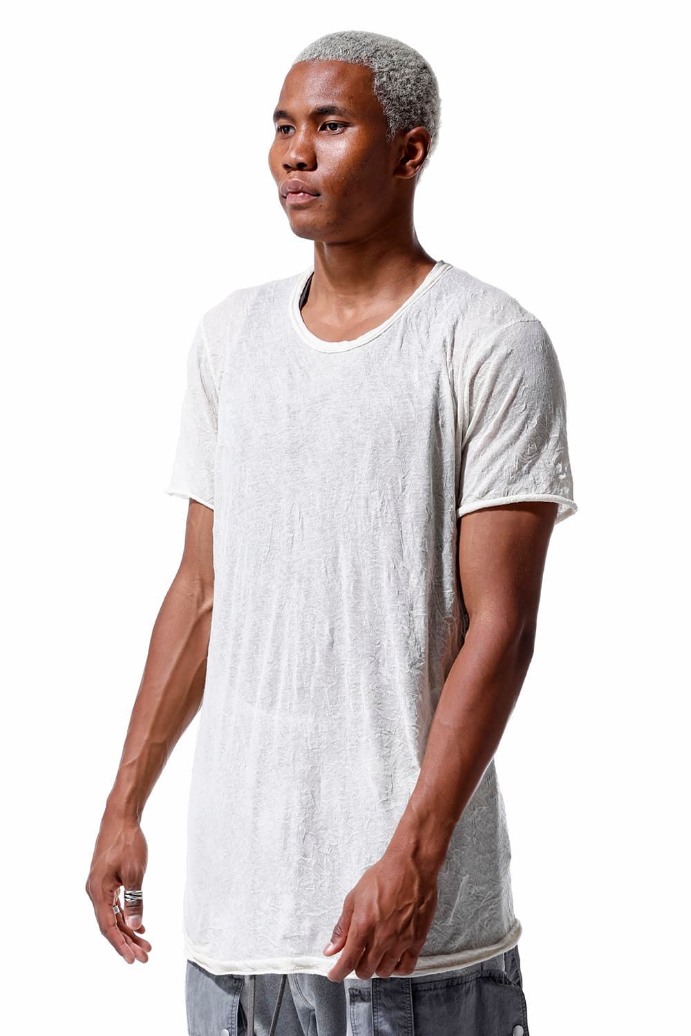 《2026SS先行予約》Gauze Washer Crew Neck Tee "Black/White/Ivory/Beige/Grey"/ガーゼワッシャークルーネックTee"ブラック/ホワイト/アイボリー/ベージュ/グレー"