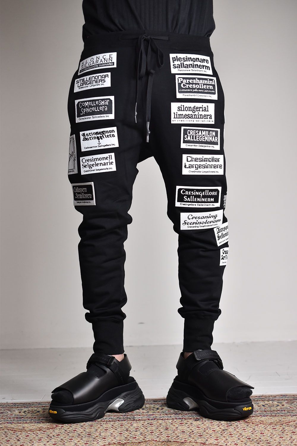 Slim Sweat Pants With Multi Patches