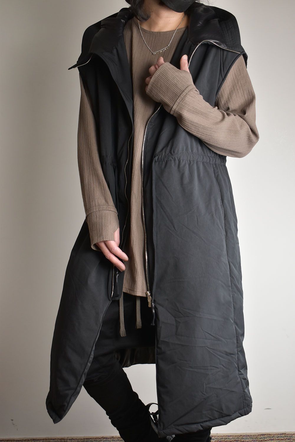 Chill Buster Sleeve Less Long Parka"Black"/チルバスタースリーブレスロングパーカー"ブラック"