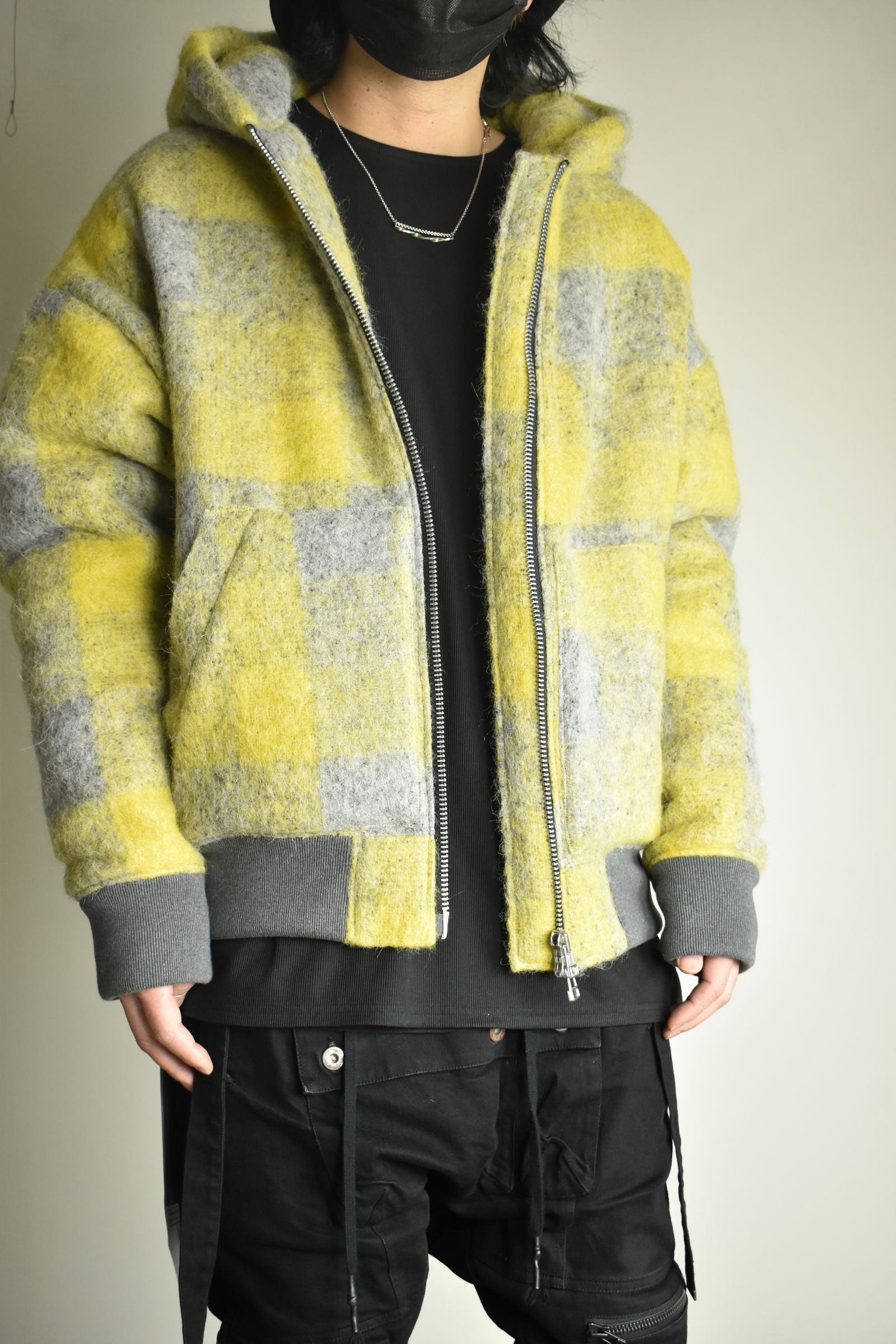 《2026AW先行予約》Plaid Padded Hoodie"Yellow" / プレイドパデッドフーディ"イエロー"