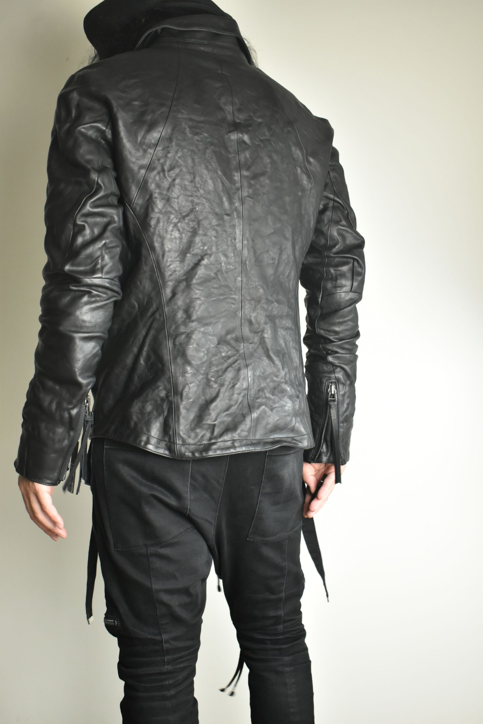 Horse Leather Collar Detachable Jacket"Black" / ホースレザーカラーデタッチャブルジャケット"ブラック"