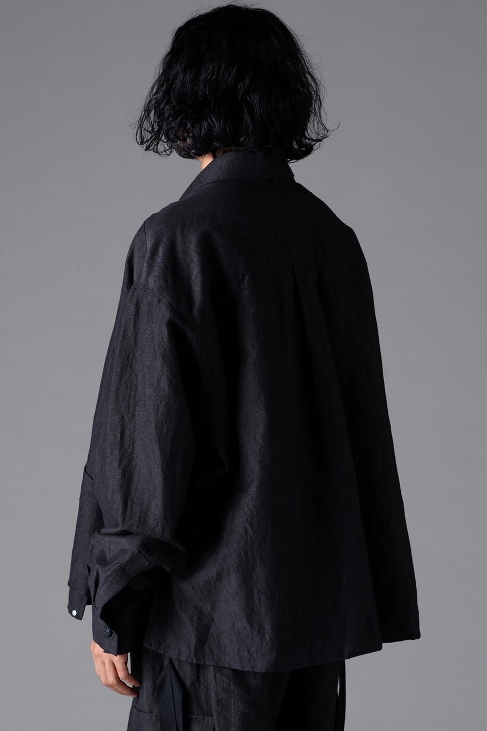 《2026SS先行予約》Wide Short Shirts"Black / Stone /Khaki /D.Grey / ST×GY" / ワイドショートシャツ"ブラック/ストーン/カーキ/ダークグレー/ストライプ×ダークグレー"