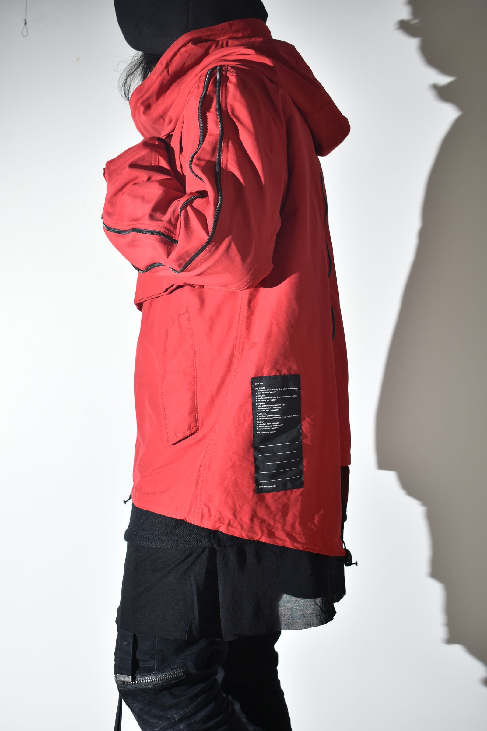Multi Zip Short Mods Coat"Red" / マルチジップショートモッズコート"レッド"
