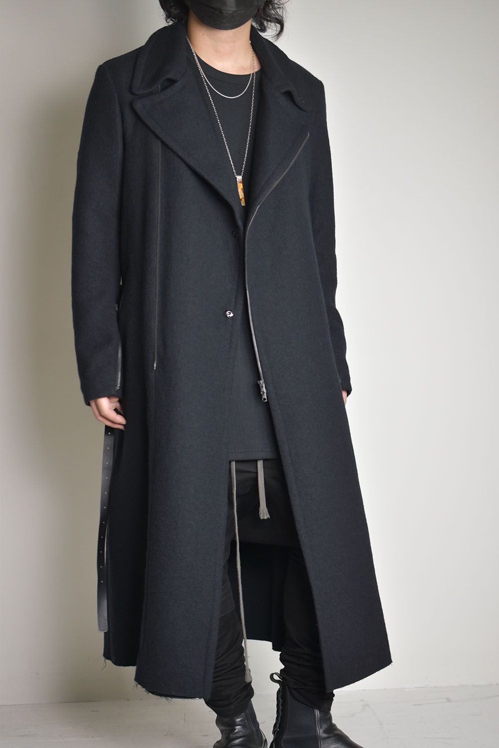 BIKER STYLE LONG COAT