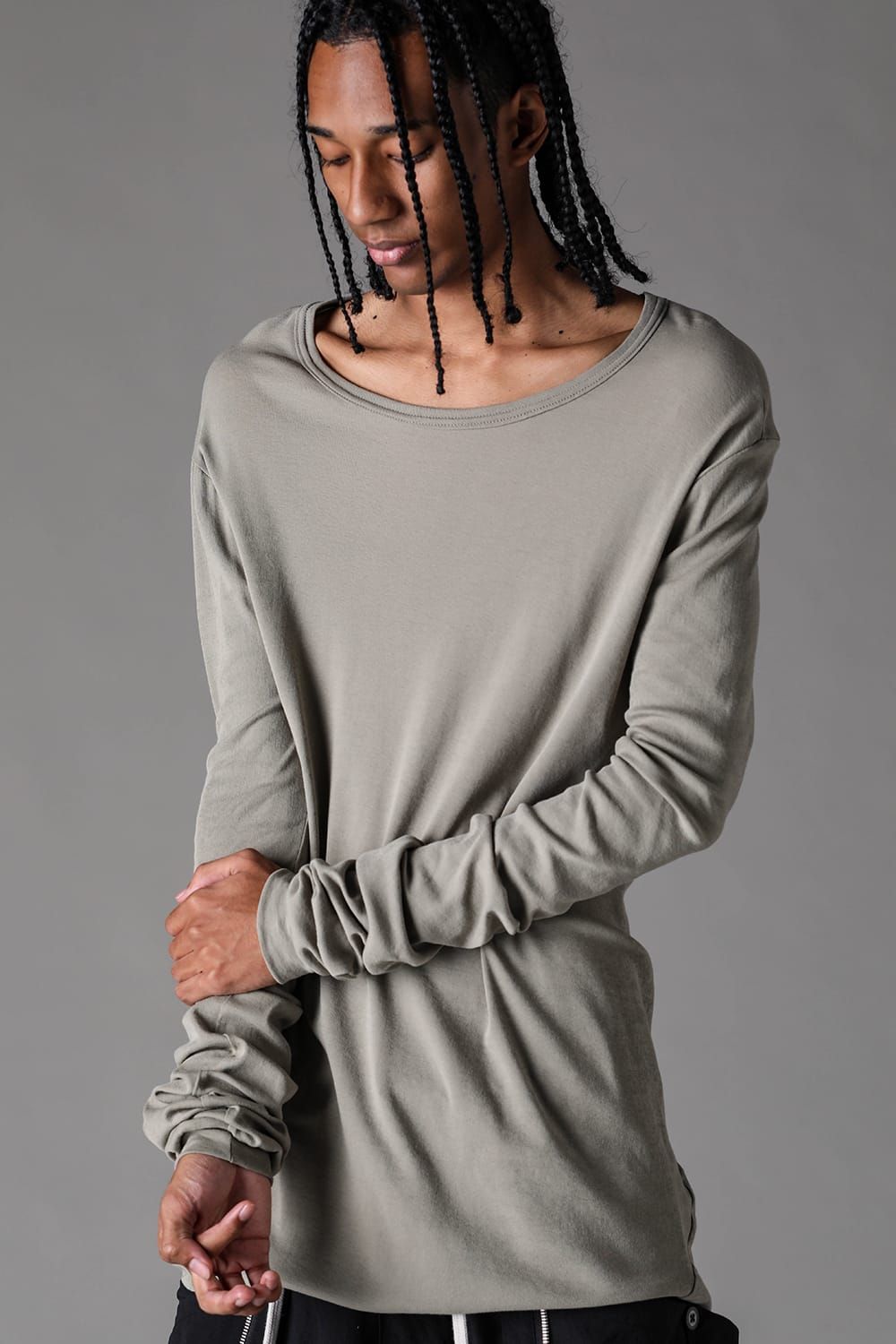 《2027SS先行予約》High Twist Rib Jersey Long Sleeve Tee "Black/ Sage Green / Brown / L.Grey / White "/ハイツイストリブジャージーロングスリーブTee"ブラック/セージグリーン/ブラウン/ライトグレー/ホワイト"