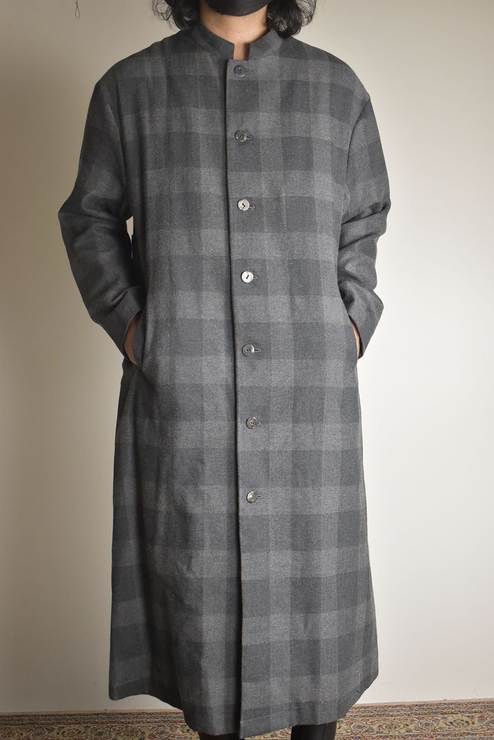 Mao Collar Long Coat"Grey" / マオカラーロングコート"グレー"