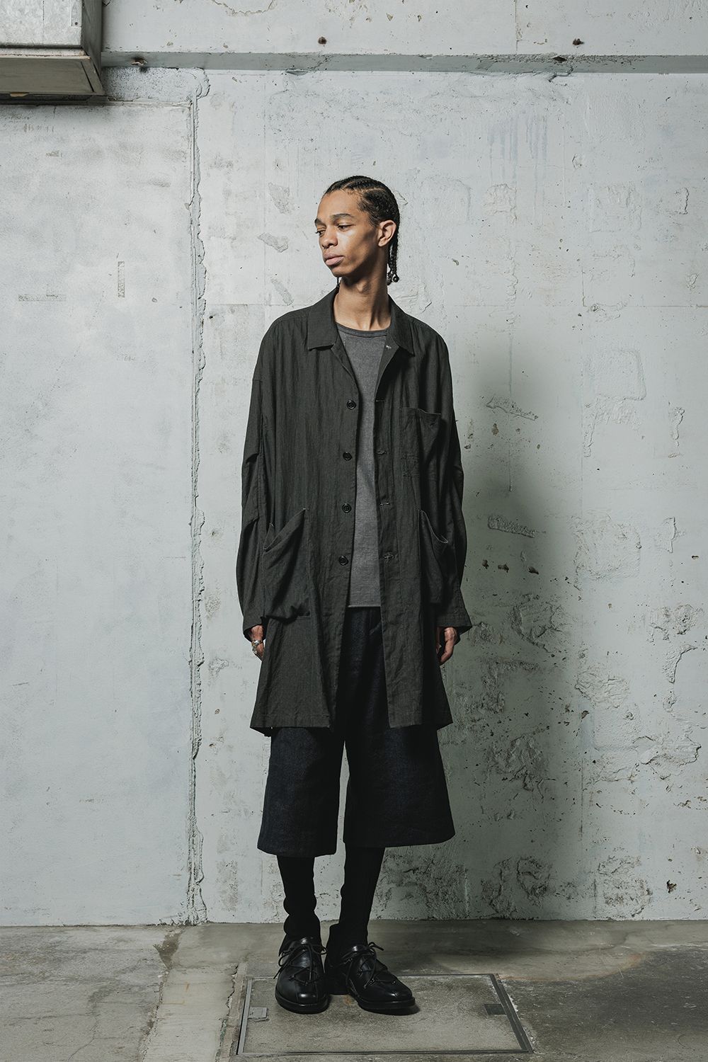 Pigmented Viera Shop Coat"Charcoal" / 顔料刷りビエラショップコート"チャコール"