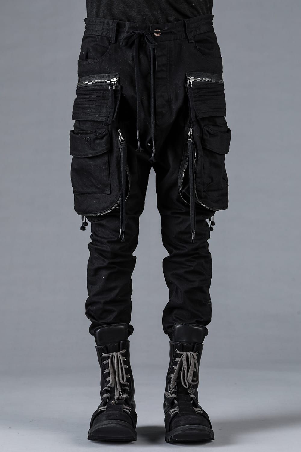 Stretch Denim Multi Pocket Cargo Jog Pants"Black" / ストレッチデニムマルチポケットカーゴジョグパンツ"ブラック"