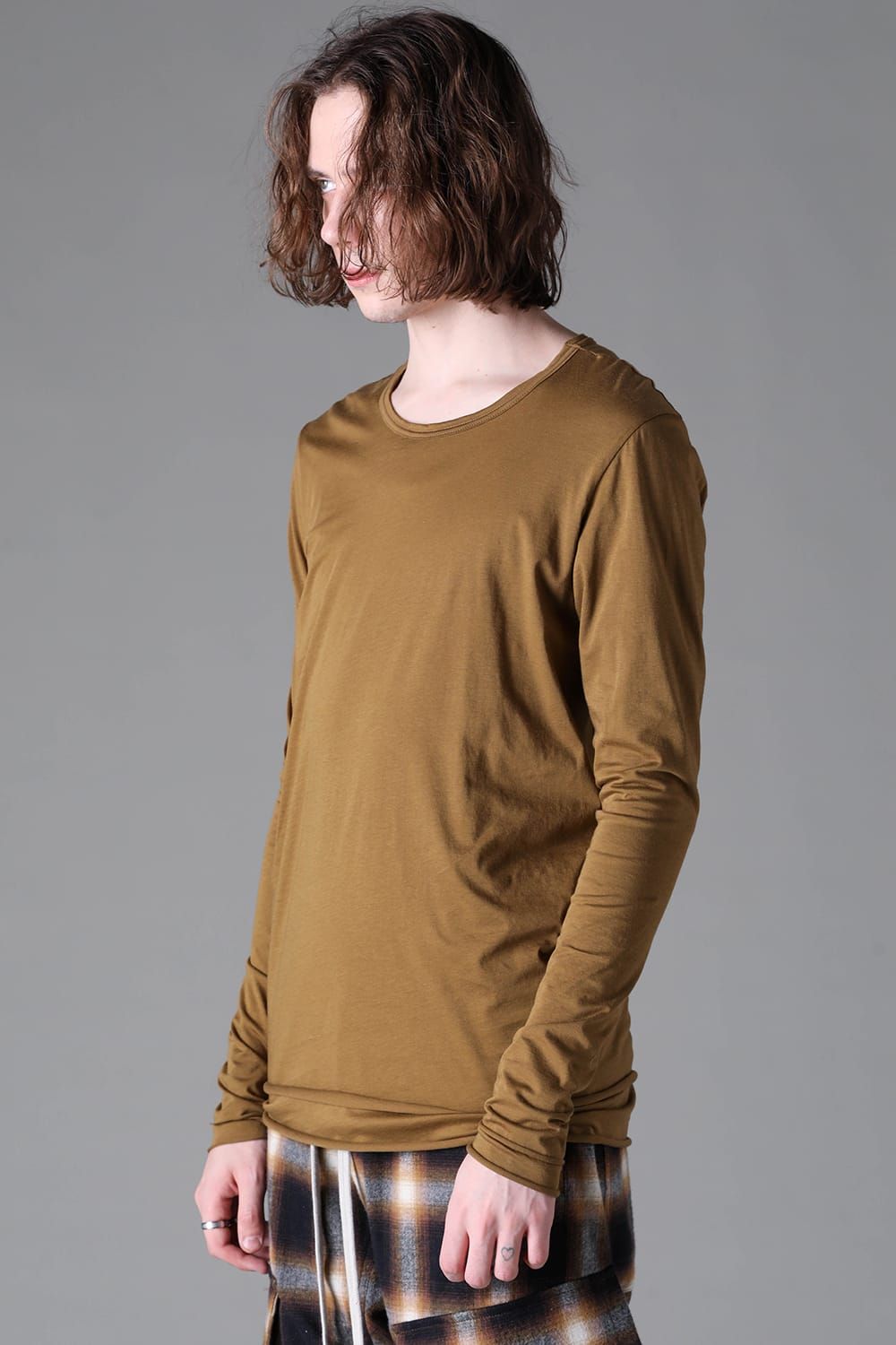 《2026AW先行予約》Layerd Crew Neck Long Sleeve"Black / Mustard yellow /Grey /White" / レイヤードクルーネックロングスリーブ"ブラック/マスタードイエロー/グレー/ホワイト"