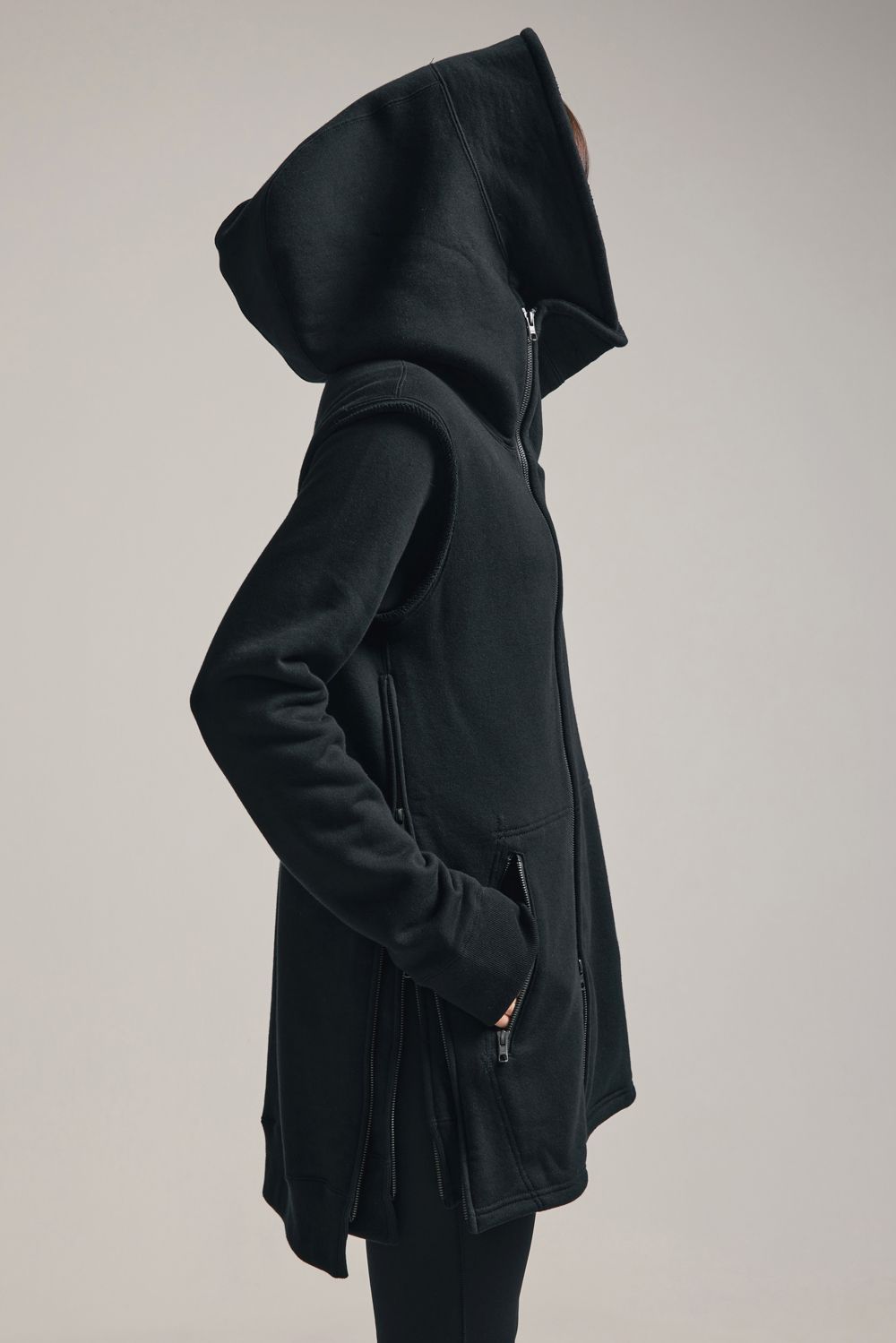 Over Sized Sleeve Less Hoodei"Black" /オーバーサイズスリーブレスフーディ"ブラック"