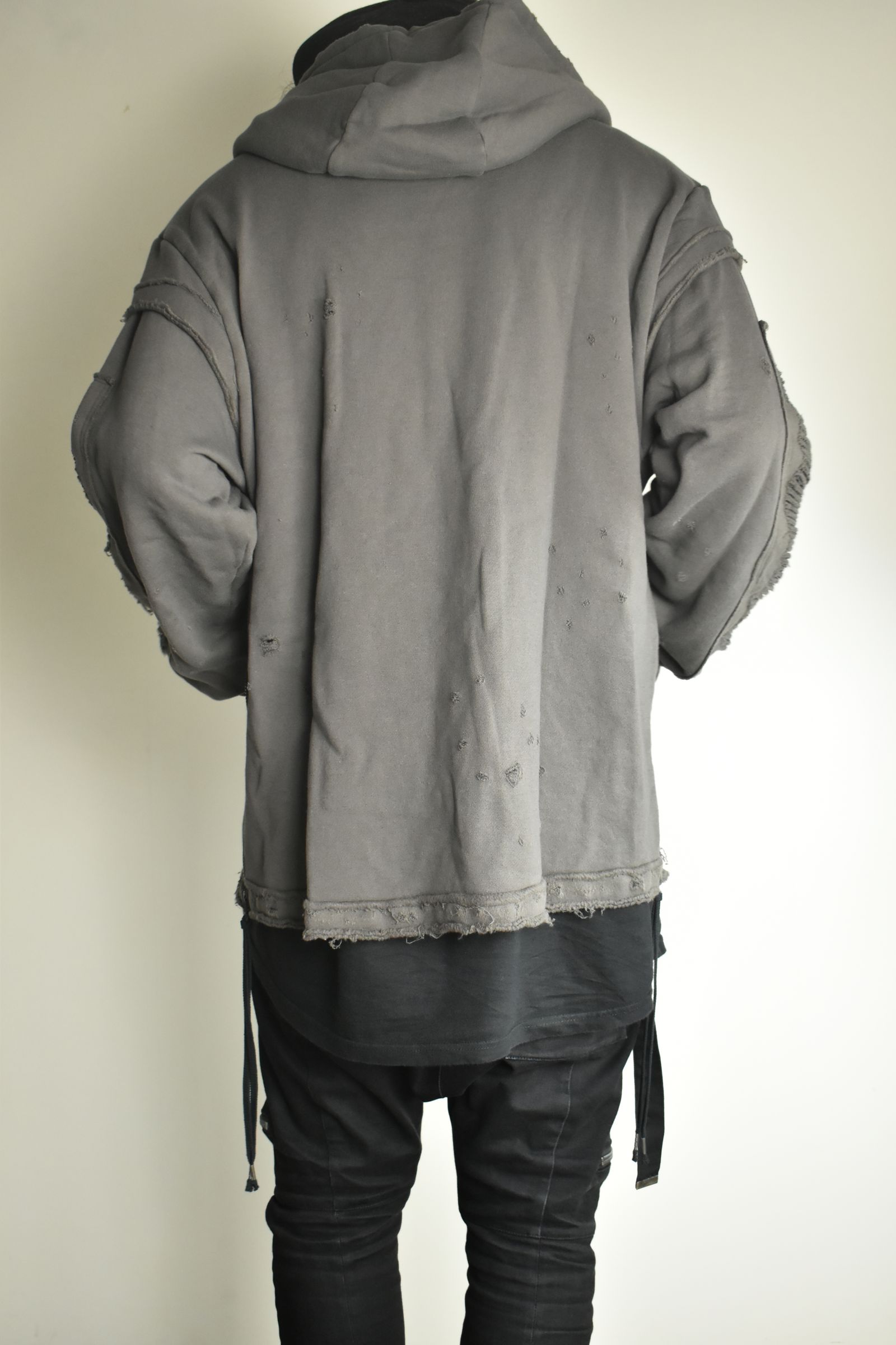Untwisted Yarn Fleece Shotgun Zip-Up Hoodie"Charcoal" / 無撚糸裏毛ショットガンジップアップフーディー"チャコール"