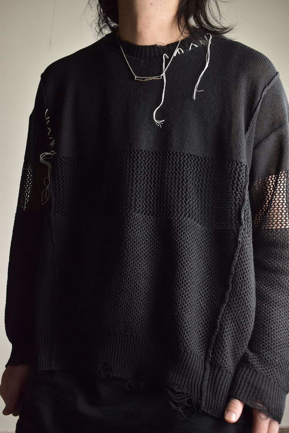 Crash Summer Knit"Black" / クラッシュサマーニット"ブラック"