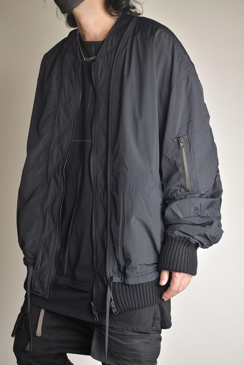 Over Sized Bomber Jacket"Black" / オーバーサイズボンバージャケット"ブラック"