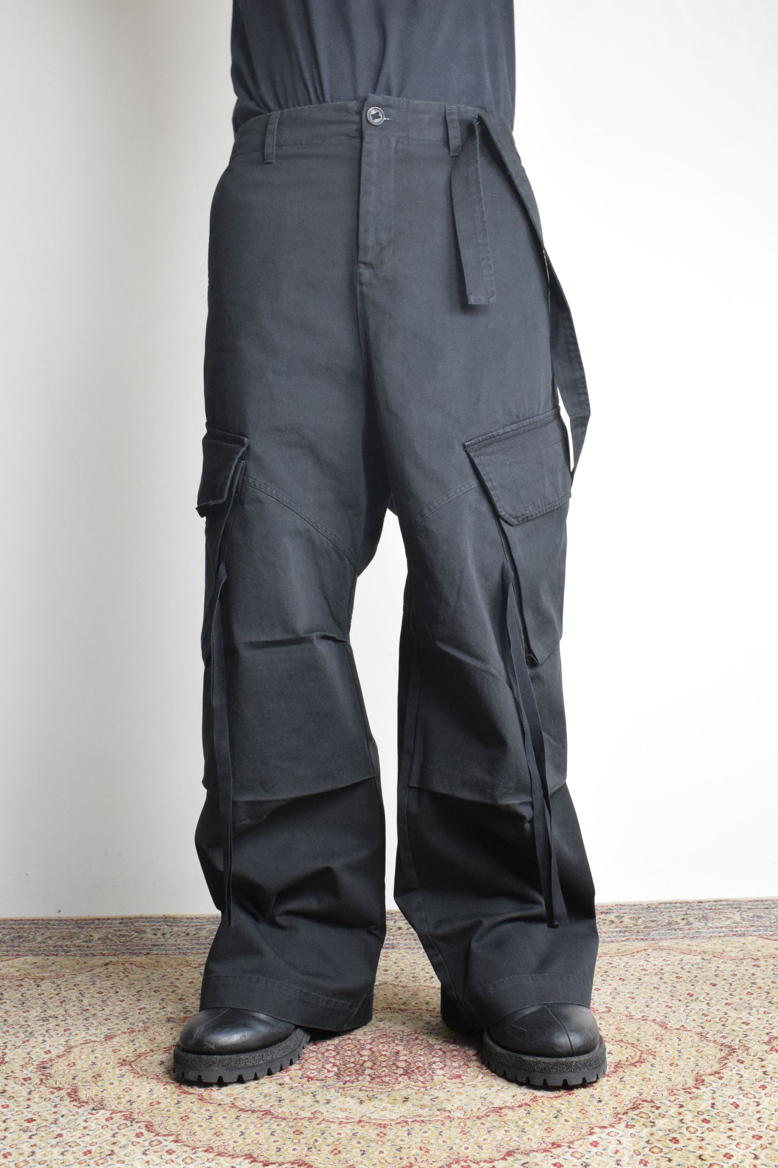 Cargo Flared pants"Black" / カーゴフレアパンツ"ブラック"