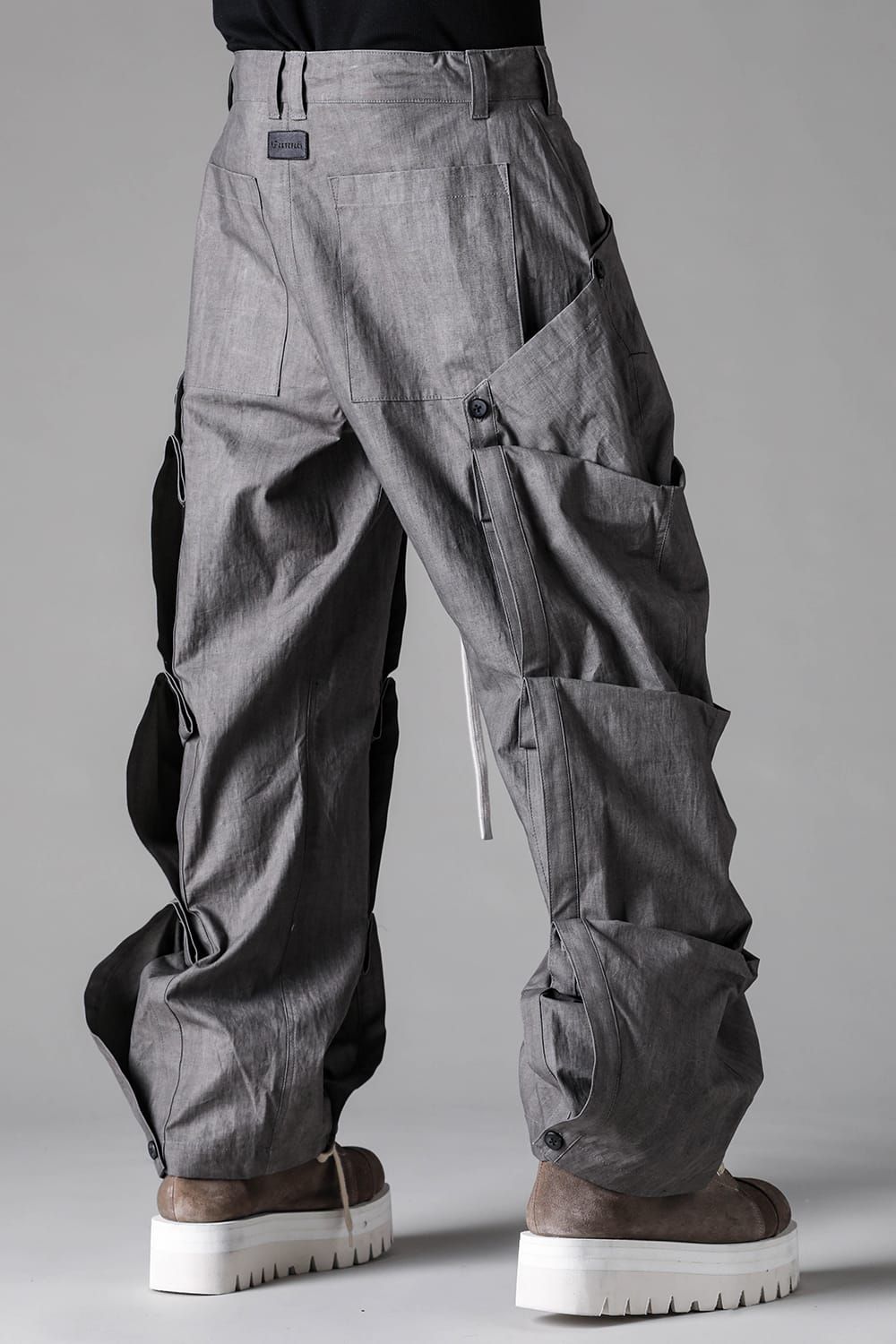 《2027SS先行予約》Sumi Dyed  Side Layered Pants"Grey / L.Grey" / 墨染サイドレイヤードパンツ"グレー / ライトグレー"