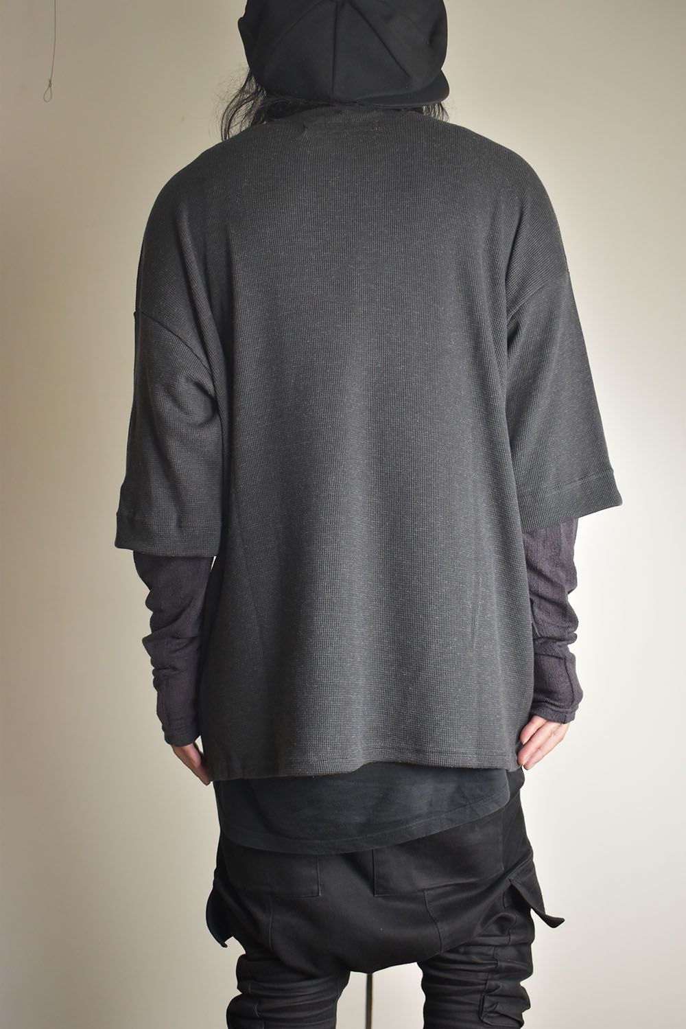 Layered Crew Neck Top"D.Grey" / レイヤードクルーネックトップ"ダークグレー"