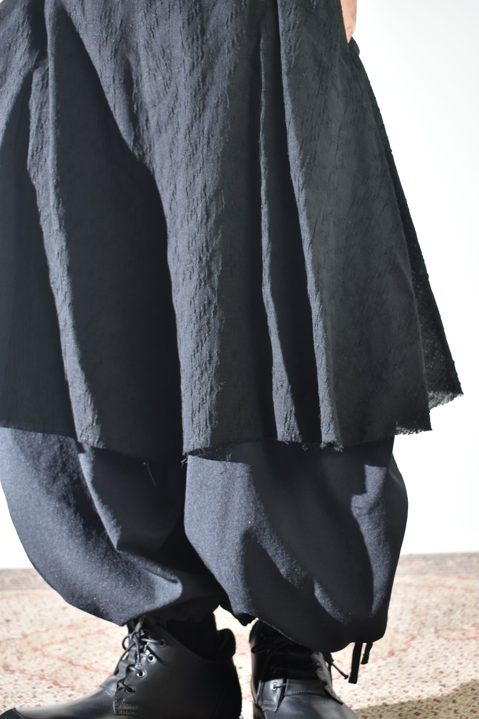 Layerd Wide Sarrouel"Black" /  レイヤードワイドサルエル"ブラック"