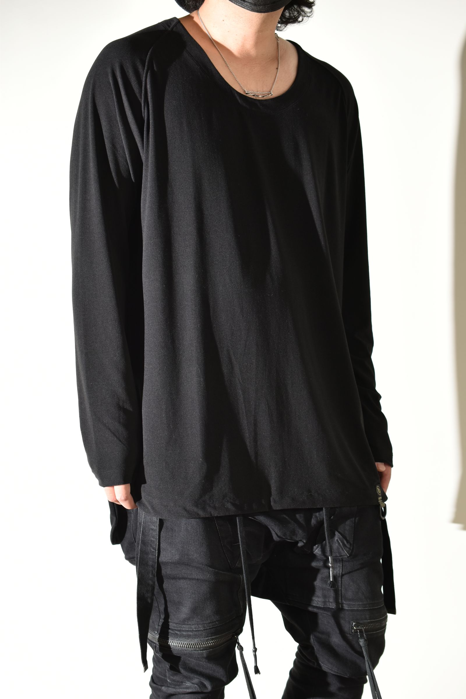 Loose Neck Premier Long Sleeve Tee"Black" /  ルーズネックプレミアロングスリーブTee"ブラック"