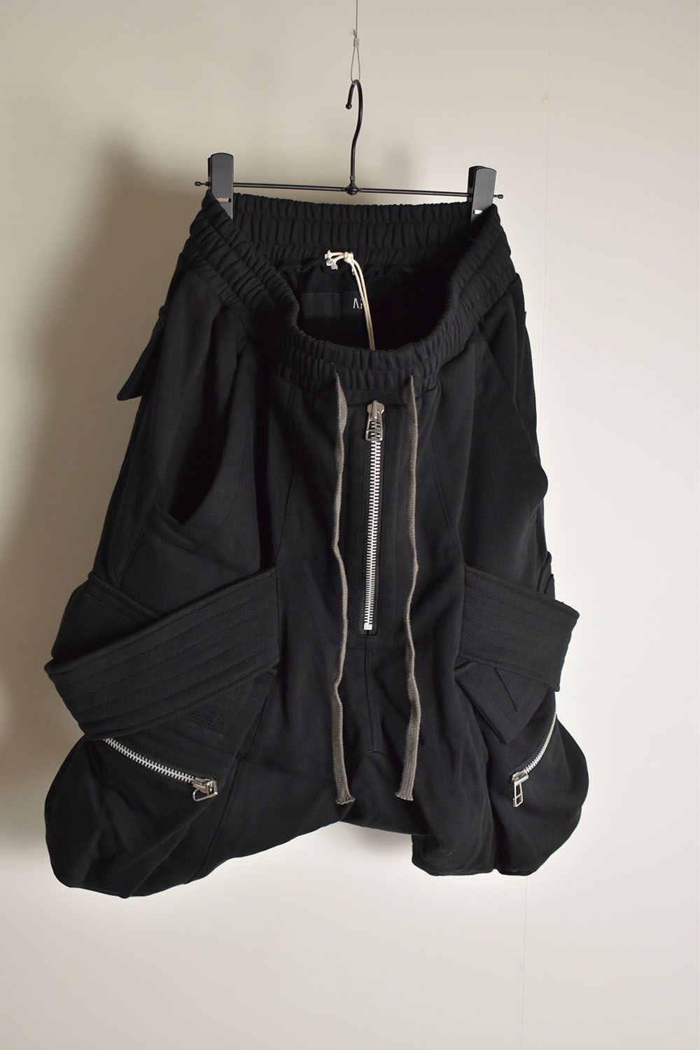 Belt Cargo Sweat Sarouel Shorts"Black" / ベルトカーゴスウェットサルエルショーツ"ブラック"