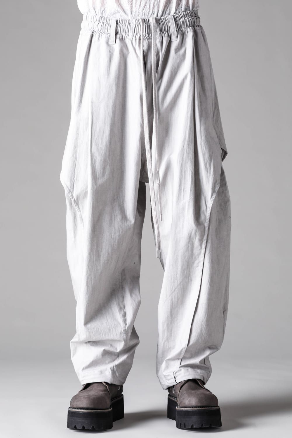 《2027SS先行予約》Sumi Dyed Side Tuck Tapared Pants"Grey / L.Grey" / 墨染サイドタックテーパードパンツ"グレー / ライトグレー"