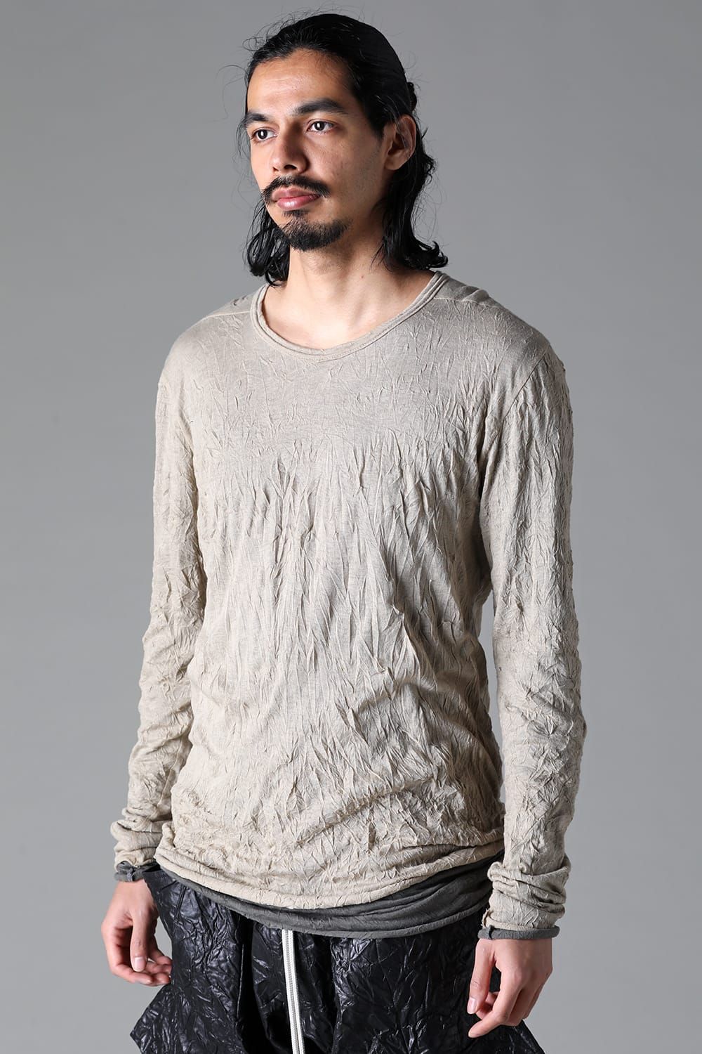 《2025AW先行予約》Layered Long Top"BK×WH/IV×GY/BK×BR/BK×BK/IV×IV/BR×GY" / レイヤードロングトップ"ブラック×ホワイト/アイボリー×グレー/ブラック×ブラウン/ブラック×ブラック/アイボリー×アイボリー/ブラウン×グレー"