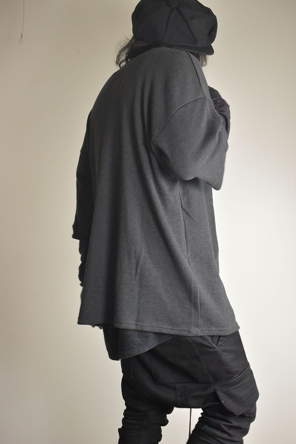 Layered Crew Neck Top"D.Grey" / レイヤードクルーネックトップ"ダークグレー"