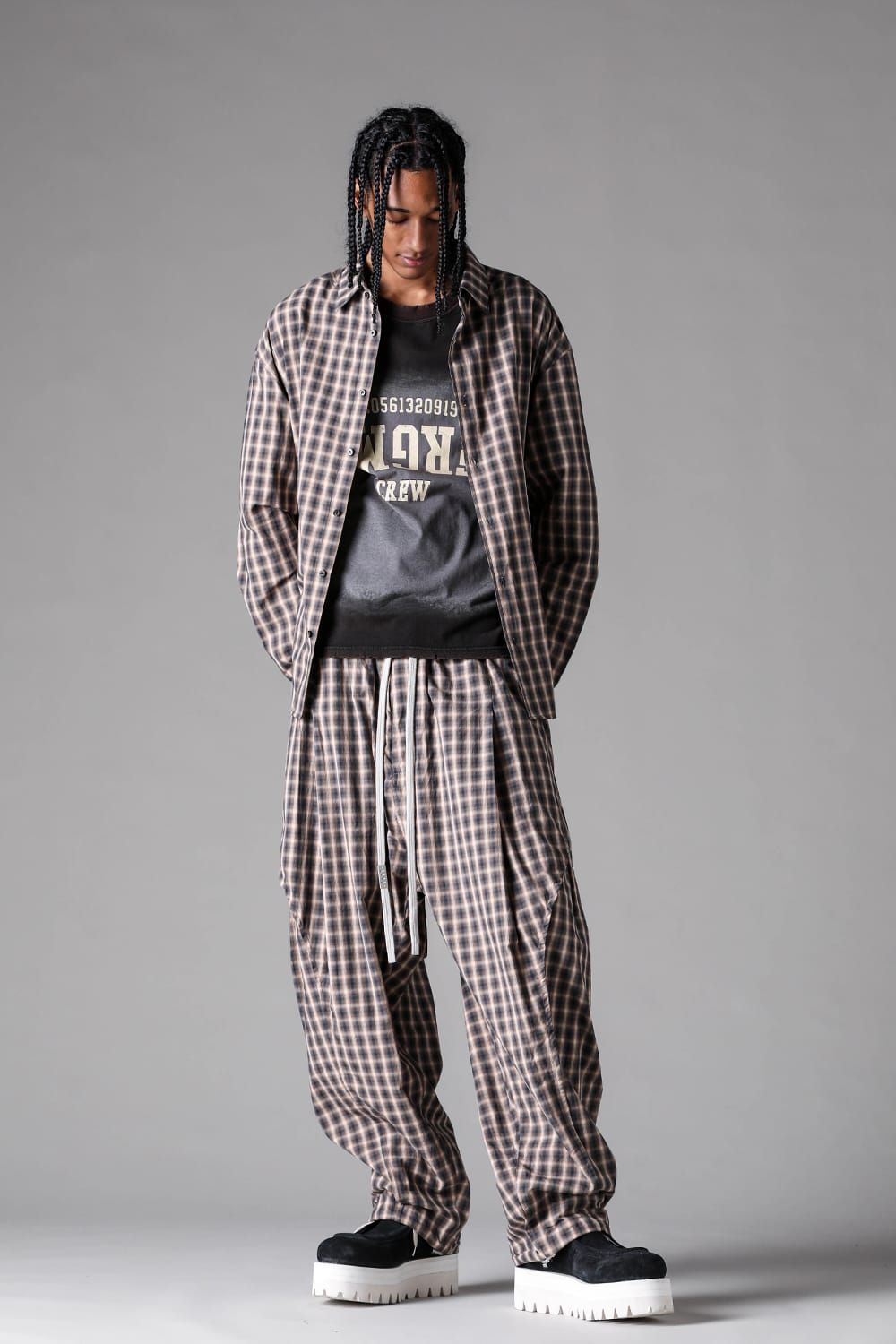 《2027SS先行予約》Plaid Buck Button Shirts"Black Plaid / Brown Plaid" / プレイドバックボタンシャツ"ブラックプレイド / ブラウンプレイド"