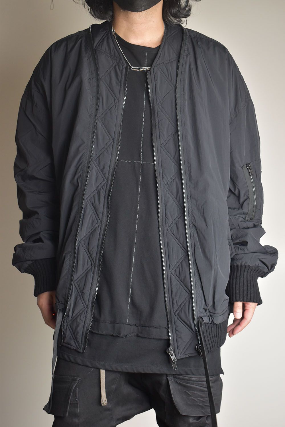 Over Sized Bomber Jacket"Black" / オーバーサイズボンバージャケット"ブラック"