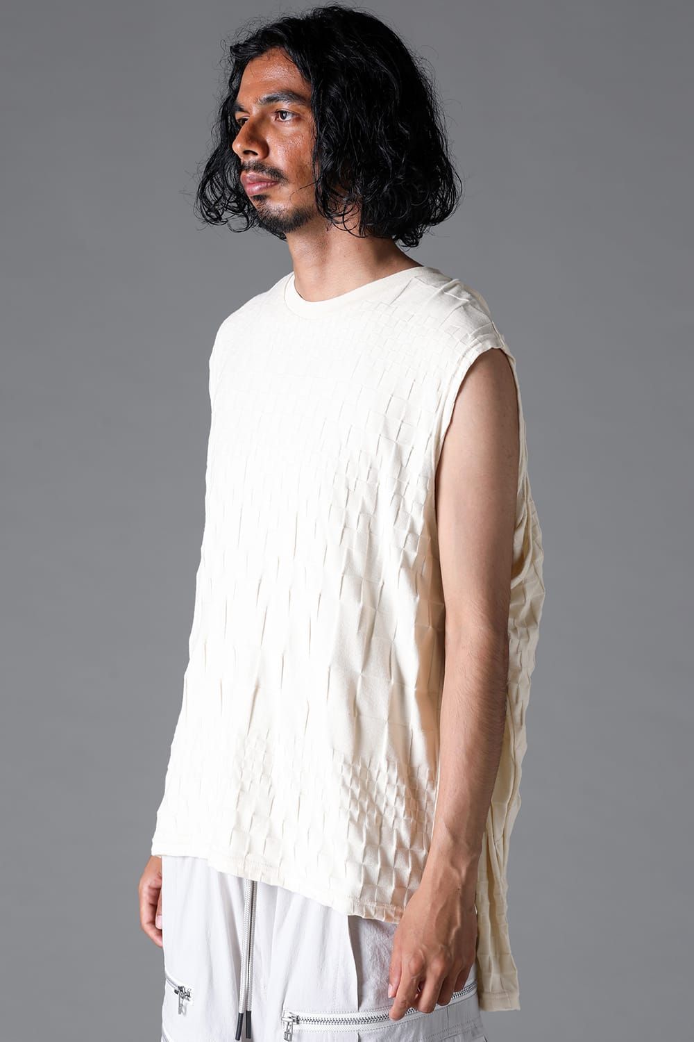 《2026SS先行予約》Gradient Plaid Pattern Shiva Long Sleeve Tee "Black / Cream" / グラデーションチェックパターンシヴァロングスリーブ"ブラック/クリーム"