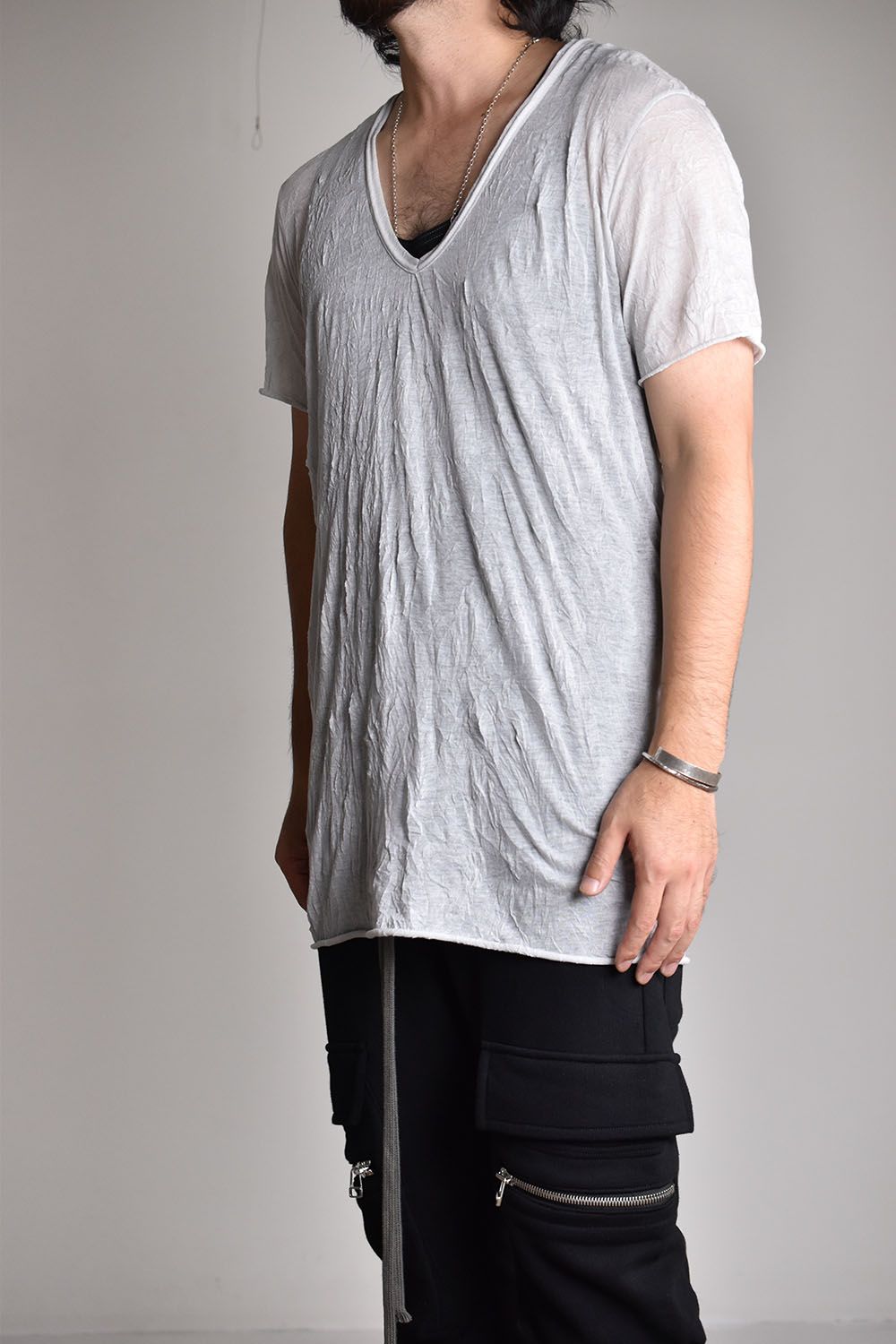 《2026SS先行予約》Gauze Washer V Neck Tee"Black/White/Ivory/Beige/Grey" / ガーゼワッシャーVネックTee"ブラック/ホワイト/アイボリー/ベージュ/グレー"