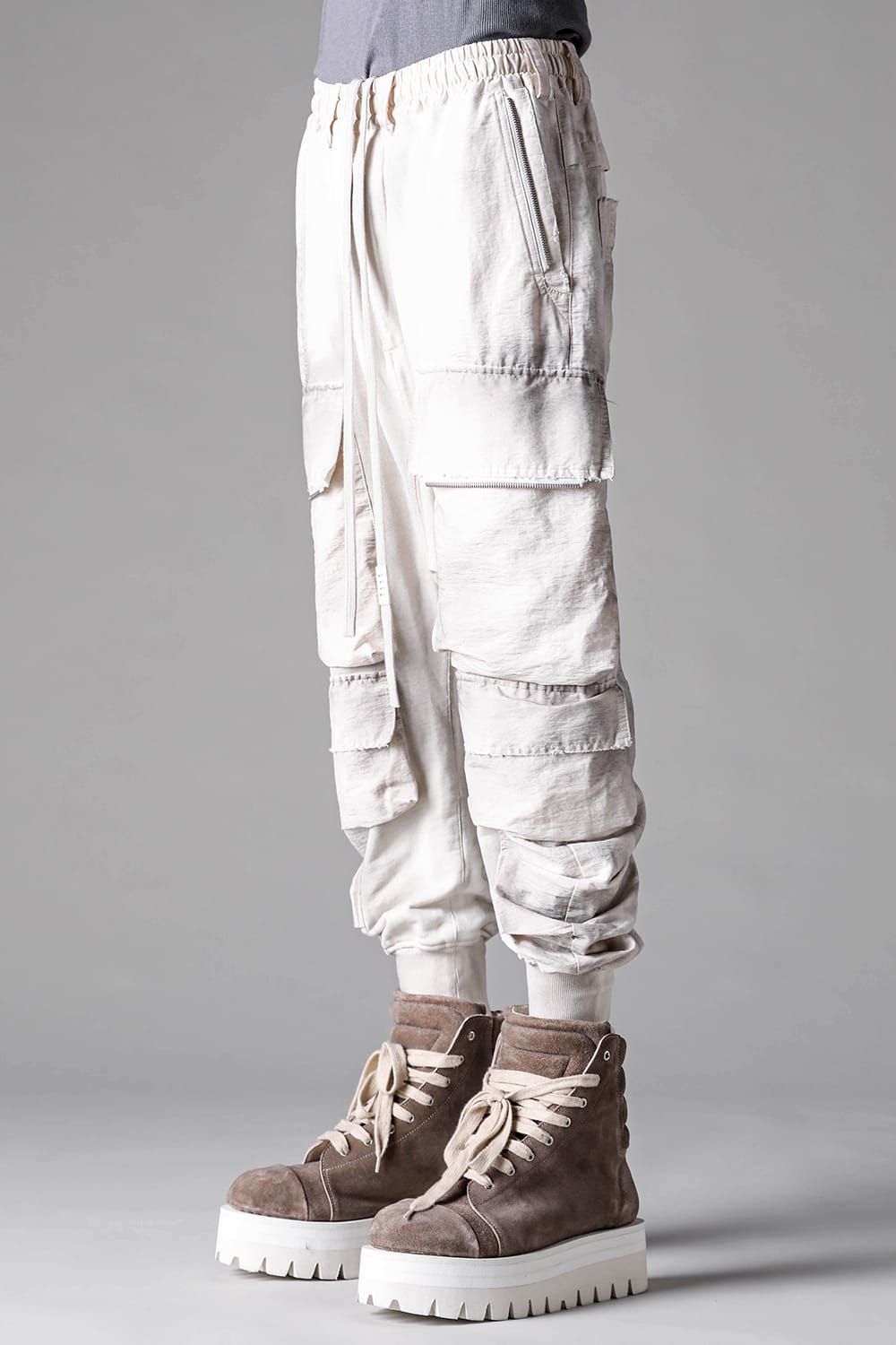 《2027SS先行予約》Vintage Cargo Sarrouel Easy Pants "Black × Brown / Grey × L.Grey / Ivory" / ヴィンテージカーゴサルエルイージー"パンツ"ブラック×ブラウン / グレー×ライトグレー / アイボリー"