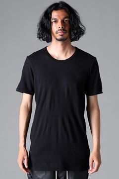 《2026SS先行予約》Deformed Stripe Pattern Slim Tee "Black / Cream" /ディフォルメドストライプパターンスリムTee"ブラック/クリーム"