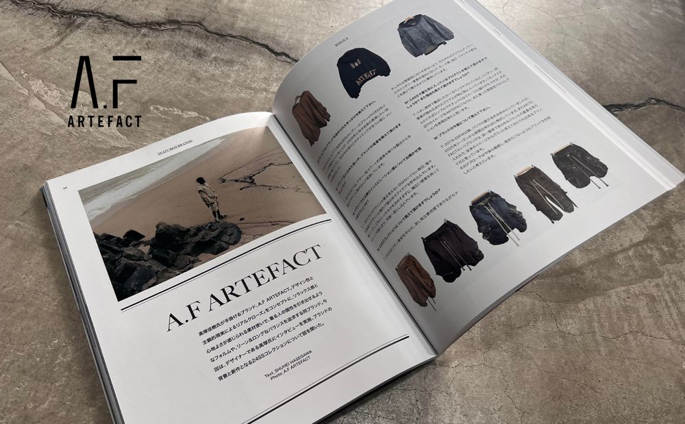 WTS magazine Vol.4 A.F artefactデザイナーインタビューページが掲載されております。