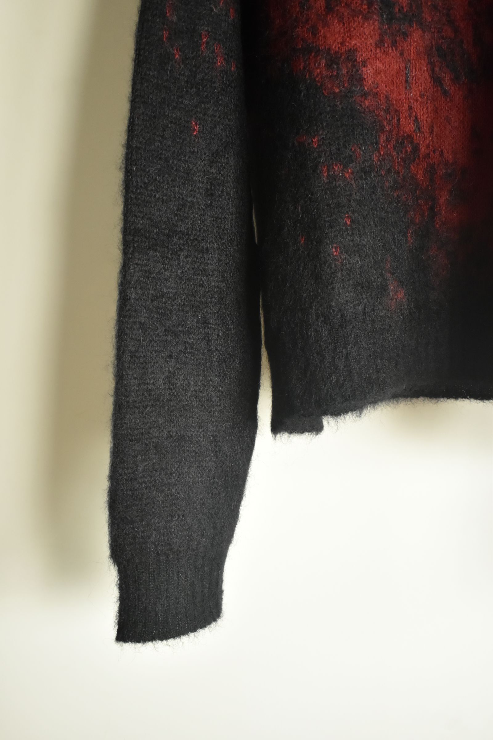 Gradation Mohair Knit Pullover"Black-Red" / グラデーションモヘアニットプルオーバー"ブラックレッド"