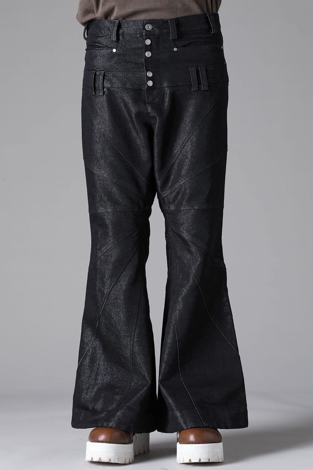 《2026AW先行予約》Panelled Flared Pants"Balck × Silver" /  パネルフレアパンツ"ブラック×シルバー"