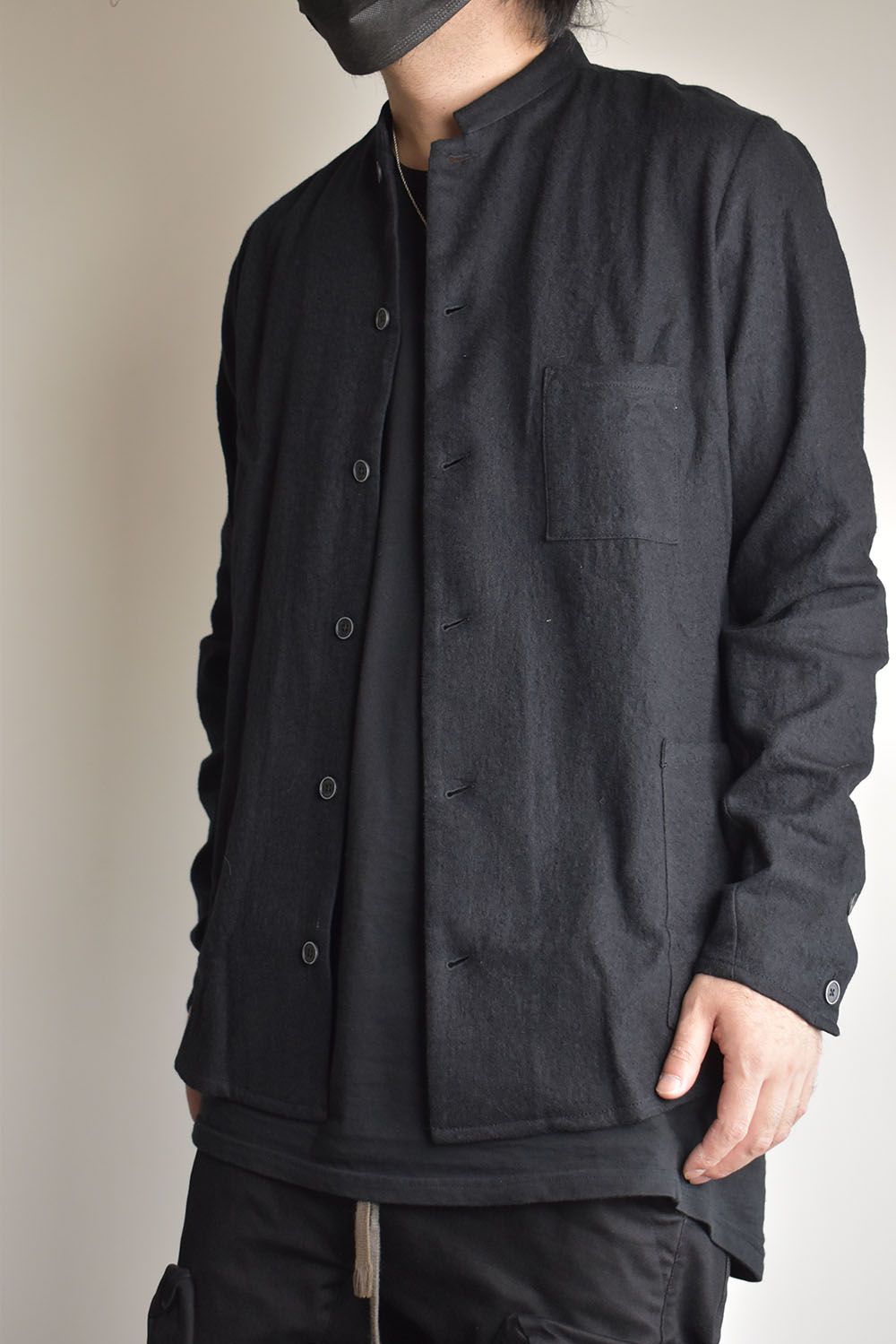 Stand Collar Shirts"Lamp Black"/スタンドカラーシャツ"ランプブラック"